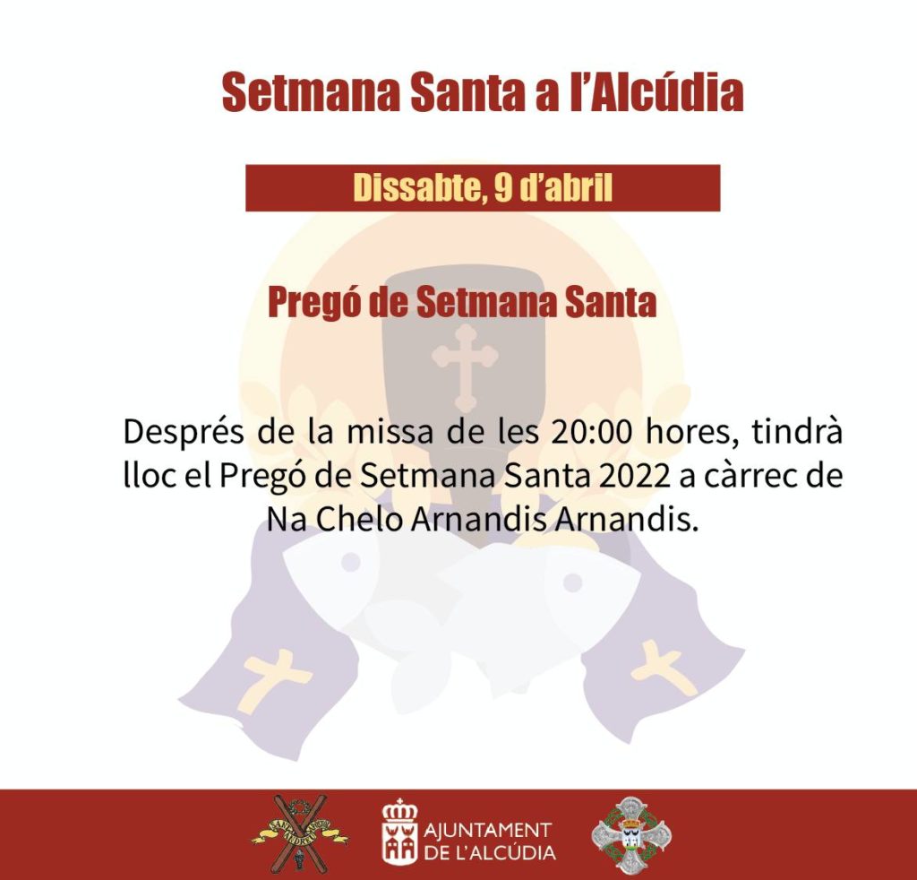 L'Alcudia informa de la *programacion de la Setmana Santa